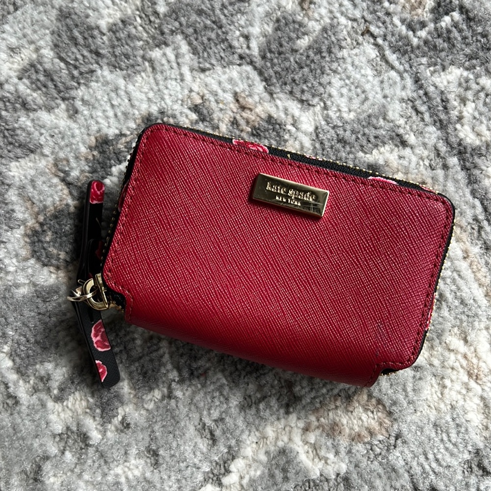 Kate Spade Laurel Way Rosie Double Zip Around Valentine Red Wallet